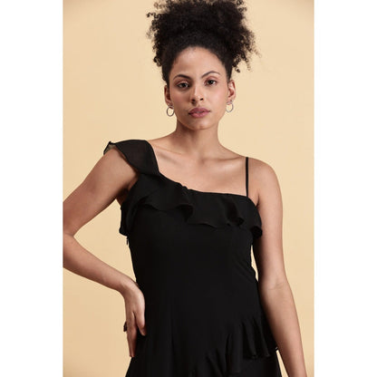 Fawn 24 Black Ruffle Noir Dress