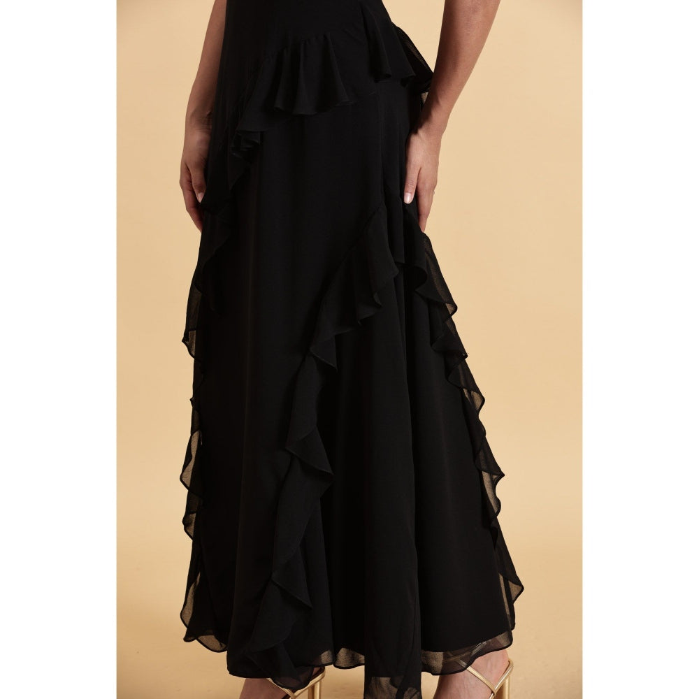 Fawn 24 Black Ruffle Noir Dress