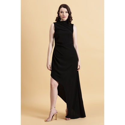 Fawn 24 Black Cherry Noir Asymmetry Dress