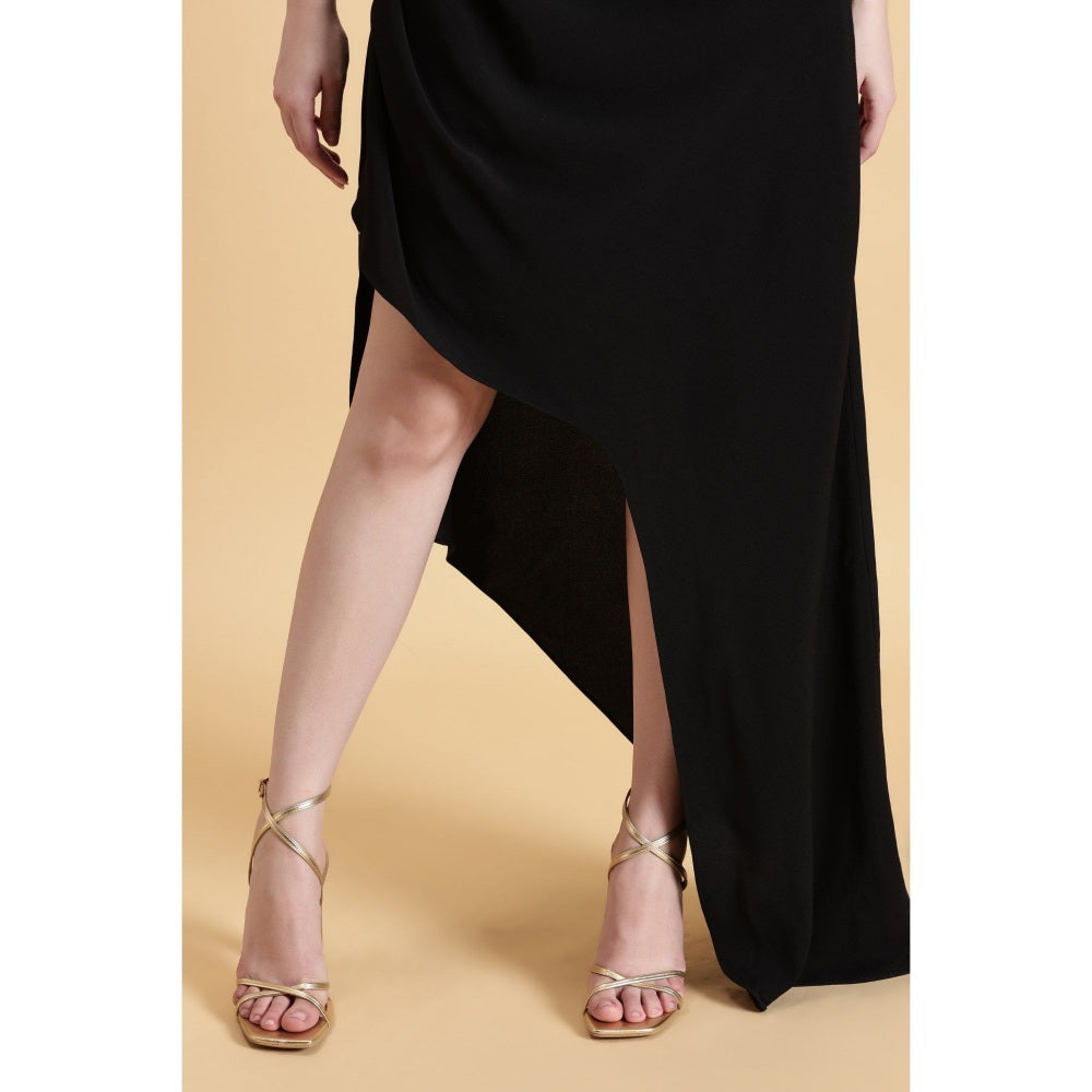 Fawn 24 Black Cherry Noir Asymmetry Dress