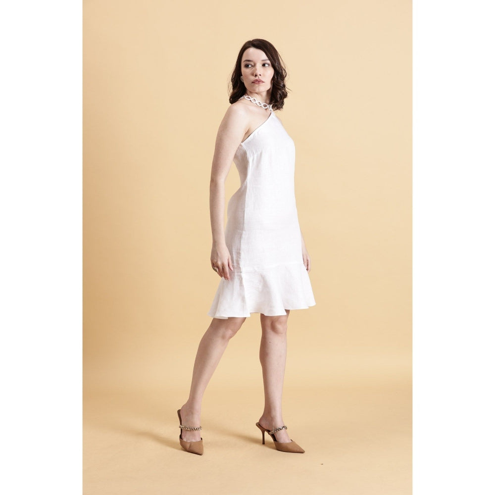 Fawn 24 White Carmen Linen Mini Dress