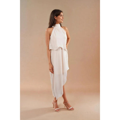 Fawn 24 White Layered Halter Mini Dress
