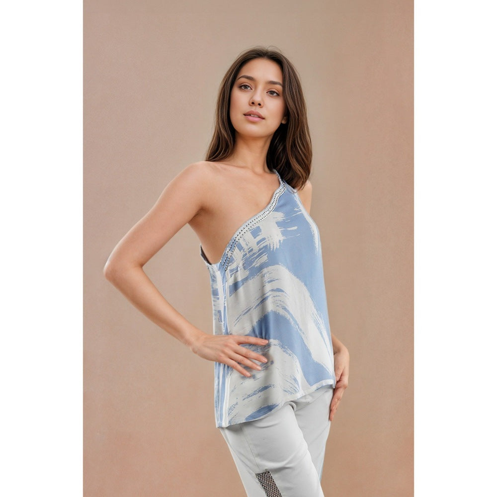 Fawn 24 Blue Cloudscape Top