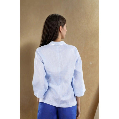 Fawn 24 Blue Ocean Mist Linen Shirt