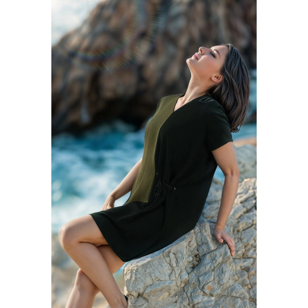 Fawn 24 Green Block Palette Mini Dress