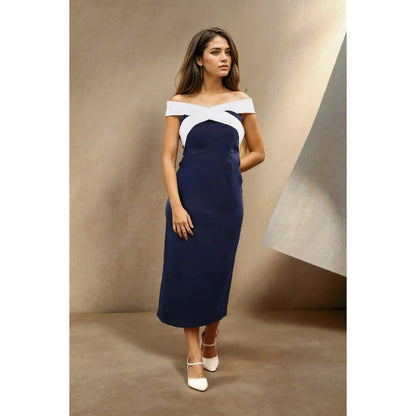 Fawn 24 Blue Crossover Dress