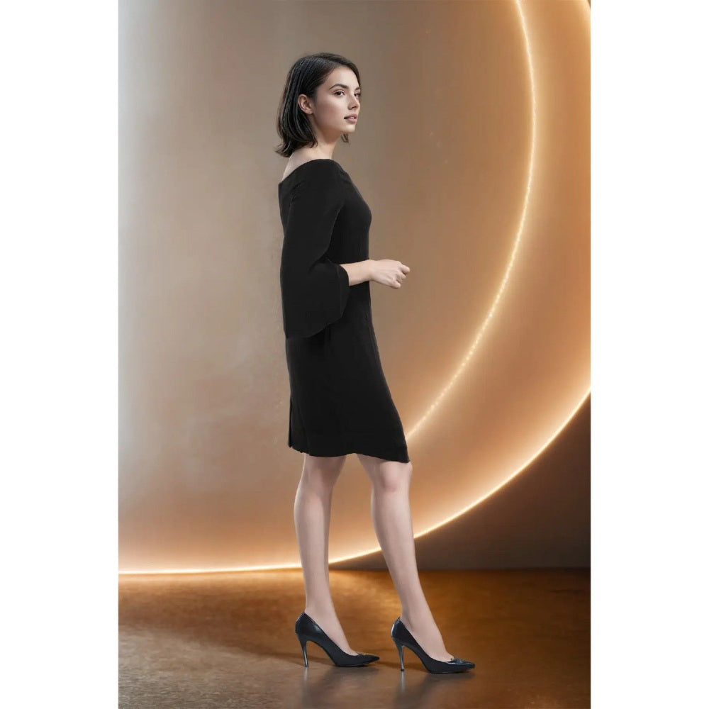 Fawn 24 Black Fluted Mini Dress