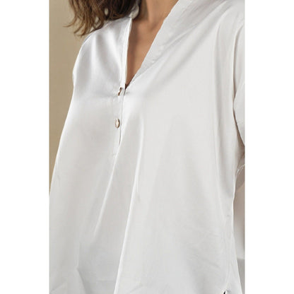 Fawn 24 White Satin Cotton Shirt
