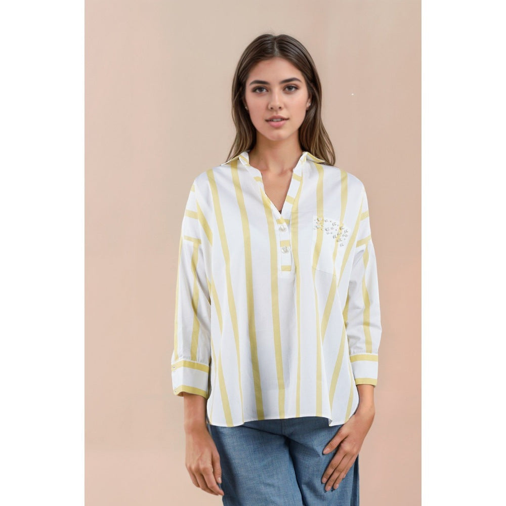 Fawn 24 Yellow Buttercup Striped Shirt