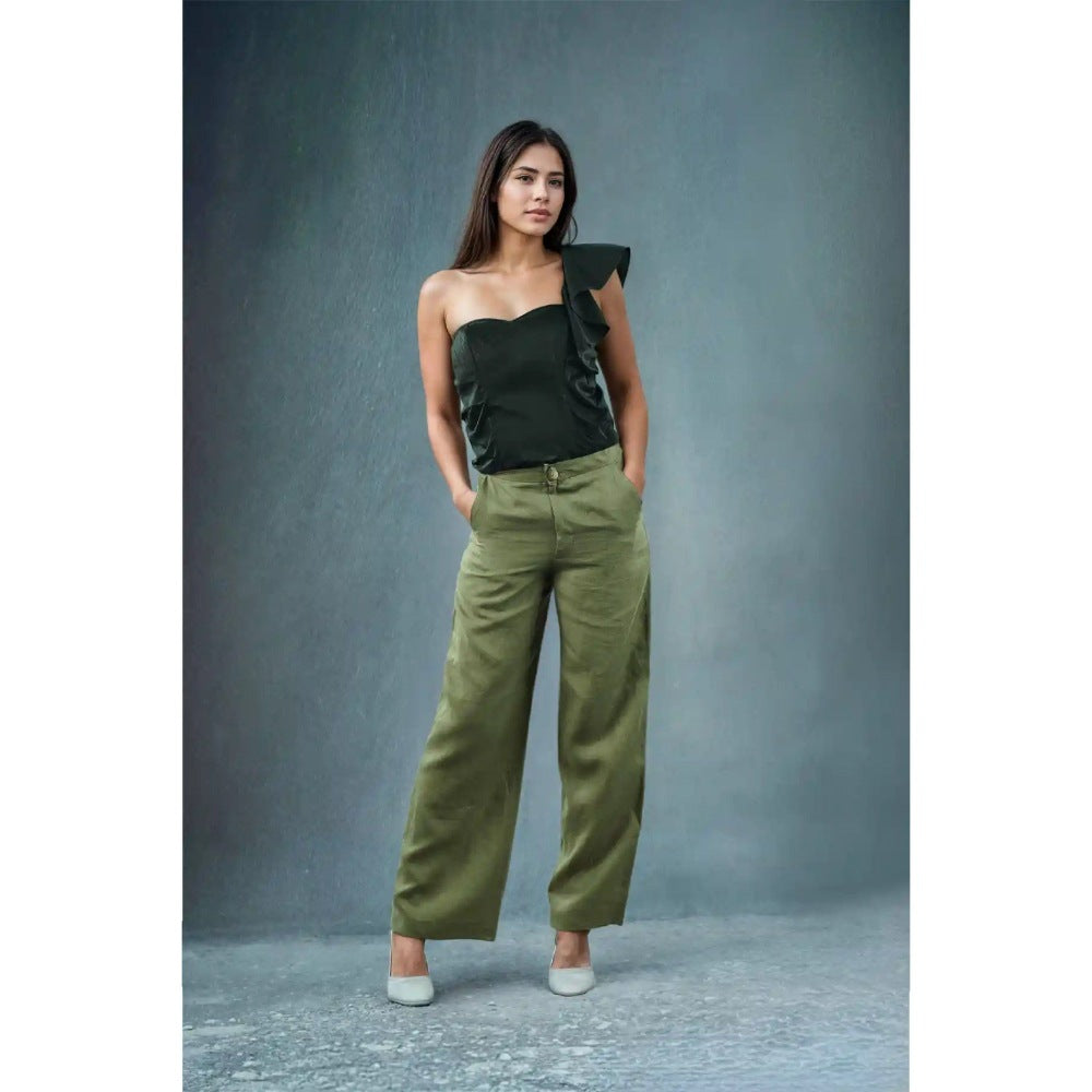 Fawn 24 Green Noir Ruched Top