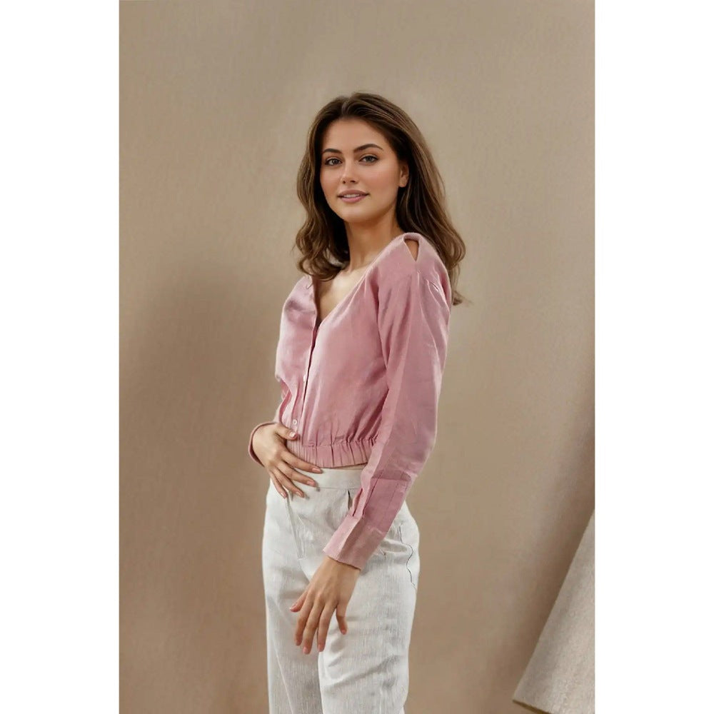 Fawn 24 Ruched Mauve Shirt