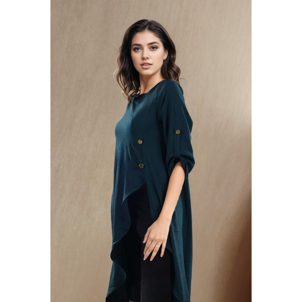 Fawn 24 Teal Peacock Angle Top