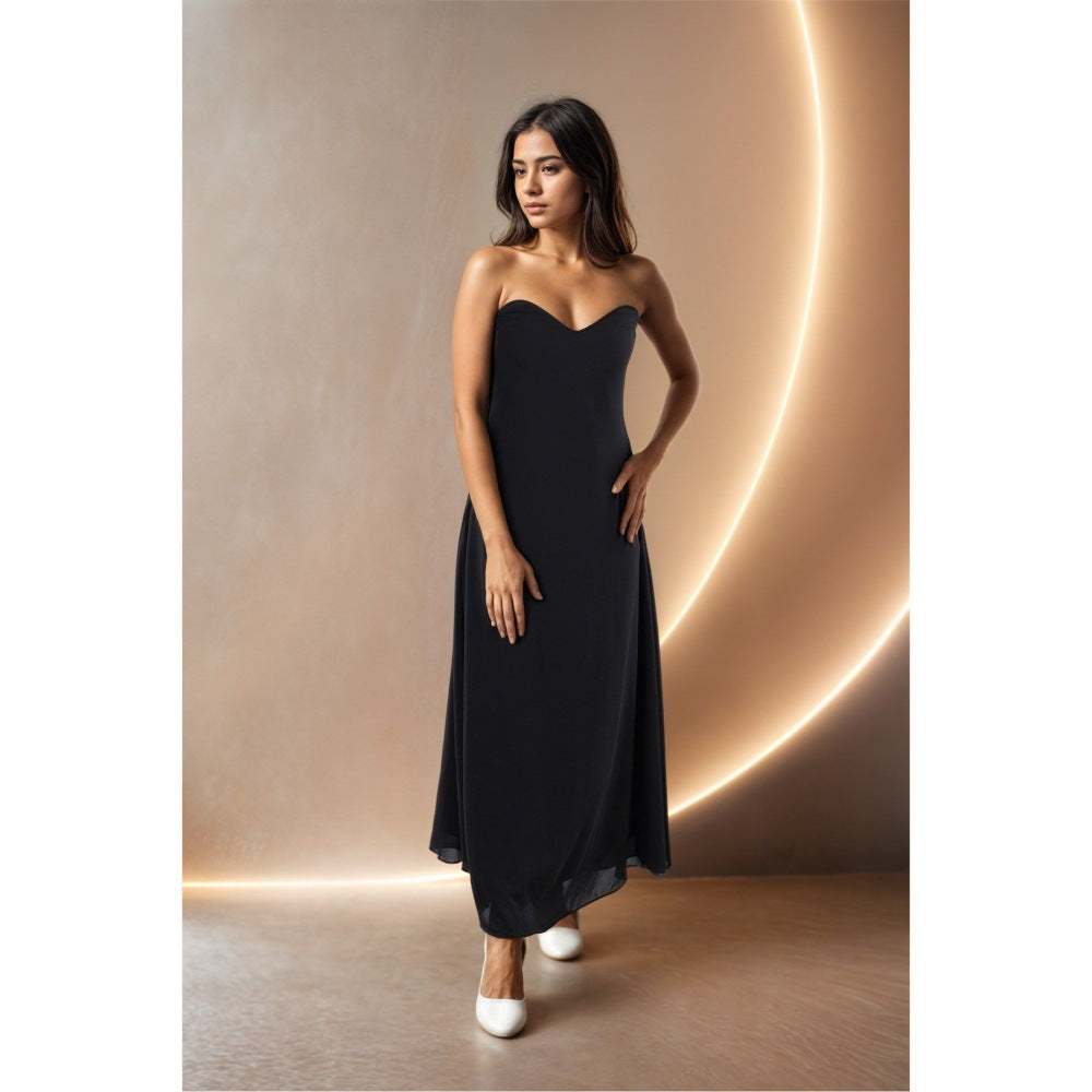 Fawn 24 Black Plunge Dress