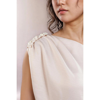 Fawn 24 Cream Pearl Satin Top