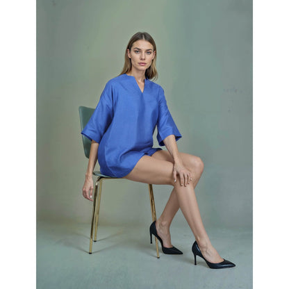 Fawn 24 Blue Azure Linen Top