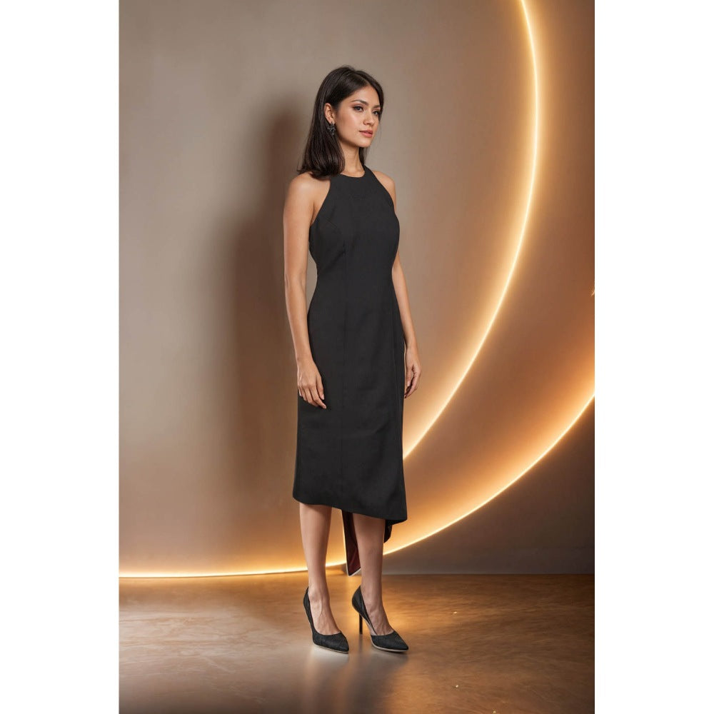 Fawn 24 Black Backless Midi Dress