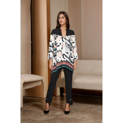 Fawn 24 White Artistic Print Top