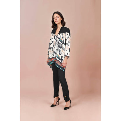 Fawn 24 White Artistic Print Top