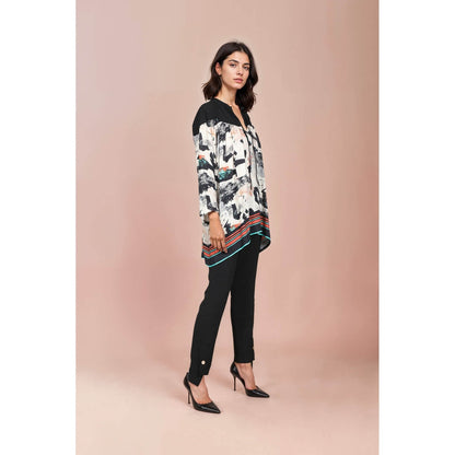 Fawn 24 White Artistic Print Top