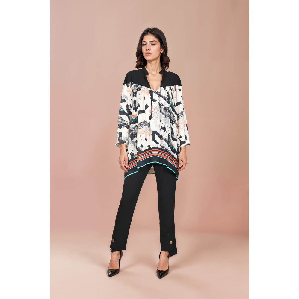 Fawn 24 White Artistic Print Top