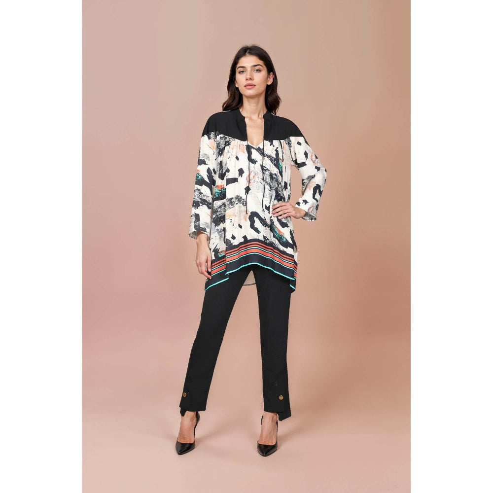 Fawn 24 White Artistic Print Top