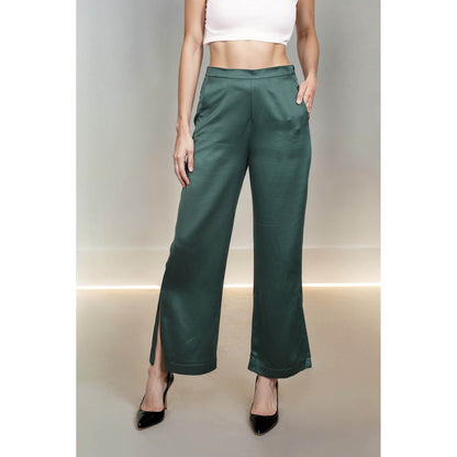 Fawn 24 Green Emerald Satin Pants