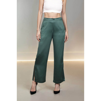 Fawn 24 Green Emerald Satin Pants