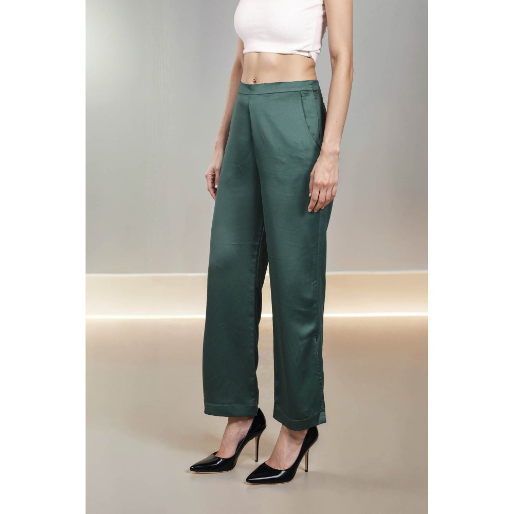 Fawn 24 Green Emerald Satin Pants