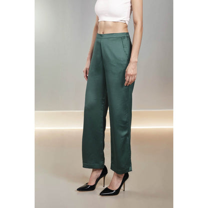 Fawn 24 Green Emerald Satin Pants