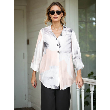 Fawn 24 Pink Blush Printed Shirt