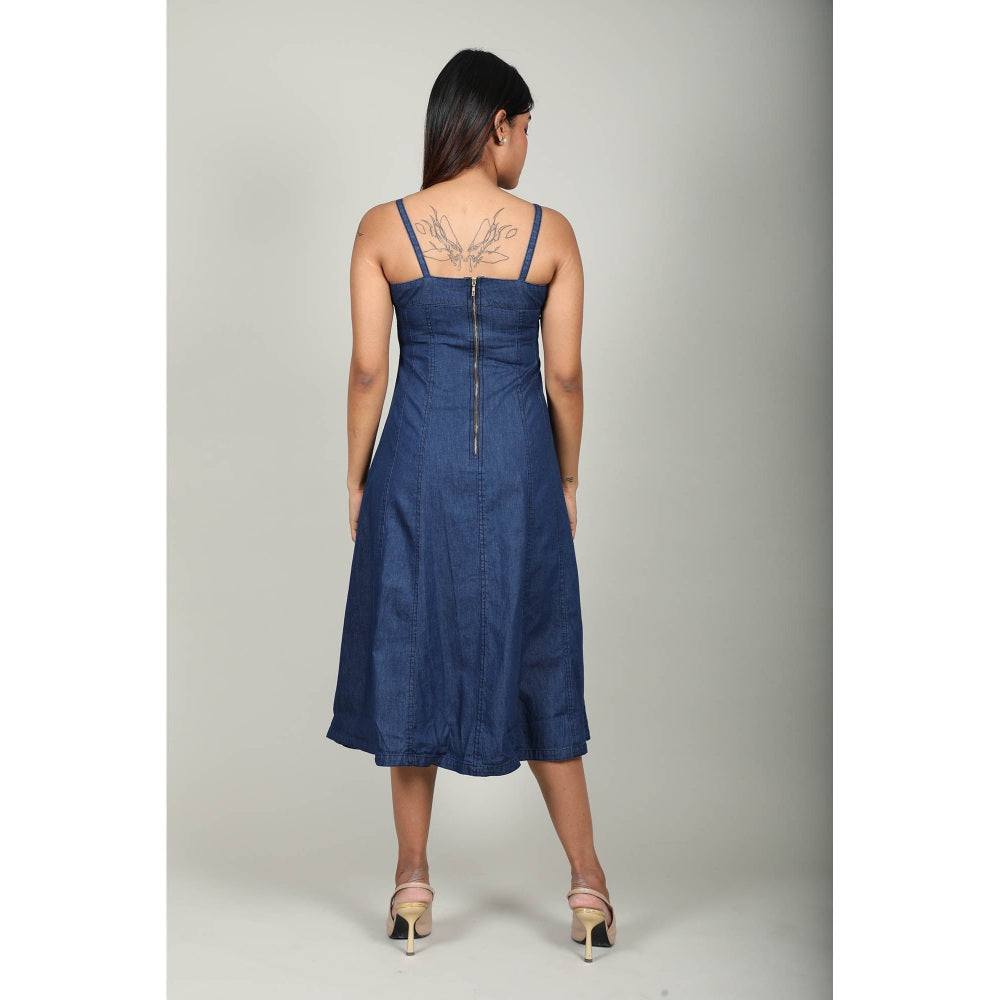 Fawn 24 Denim Midi Dress - Blue