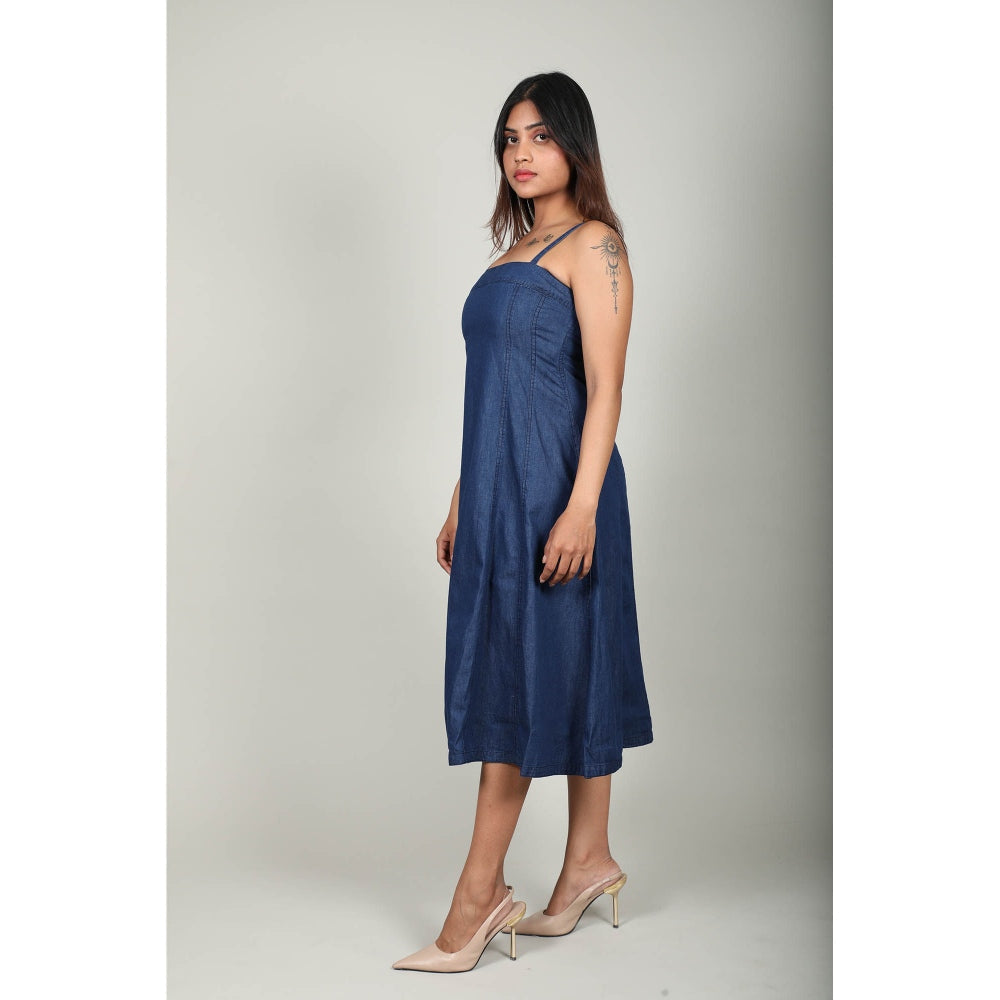 Fawn 24 Denim Midi Dress - Blue