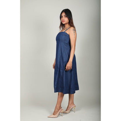 Fawn 24 Denim Midi Dress - Blue