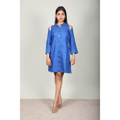 Fawn 24 Royal Blue Linen Dress