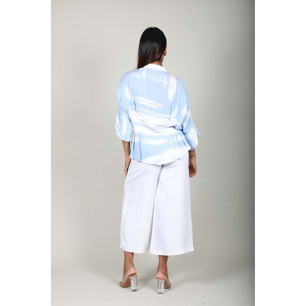 Fawn 24 Blue Contour Print Shirt