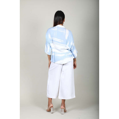 Fawn 24 Blue Contour Print Shirt