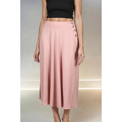Fawn 24 Blush Bias Midi Skirt