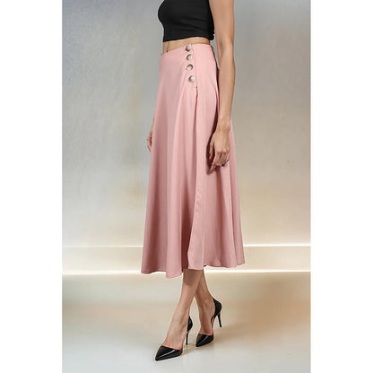 Fawn 24 Blush Bias Midi Skirt
