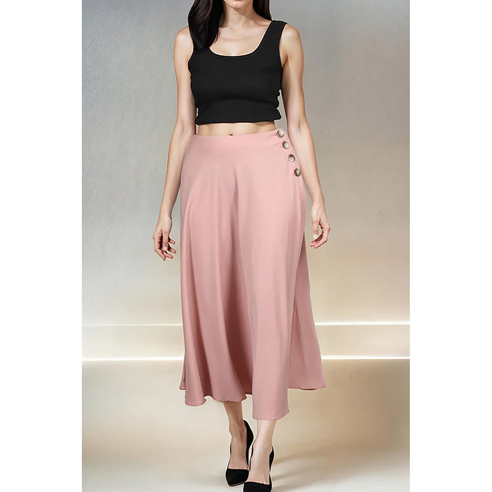 Fawn 24 Blush Bias Midi Skirt