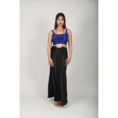 Fawn 24 Black Satin Maxi Skirt