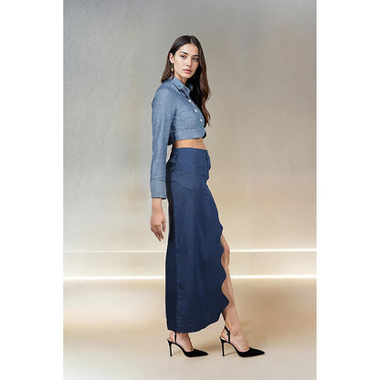 Fawn 24 Indigo Slice Midi Skirt