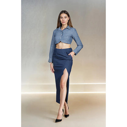 Fawn 24 Indigo Slice Midi Skirt