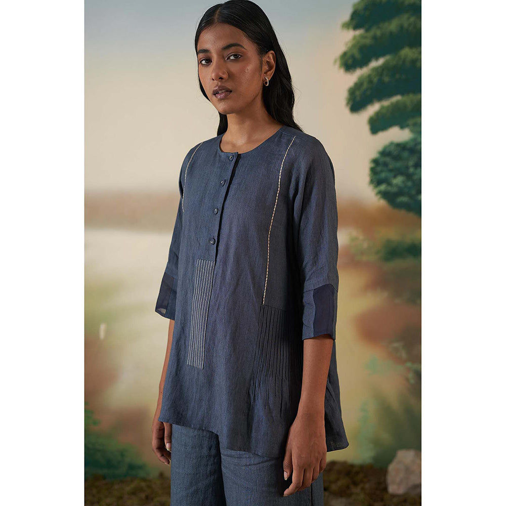 FEBo6 Cedar Navy Blue Colorblock Co-Ord (Set of 2)