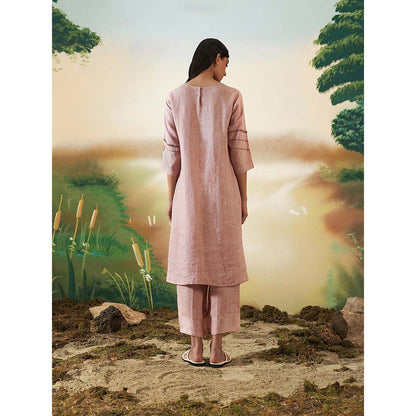 FEBo6 Rosewood Pink Kurta with Pant (Set of 2)