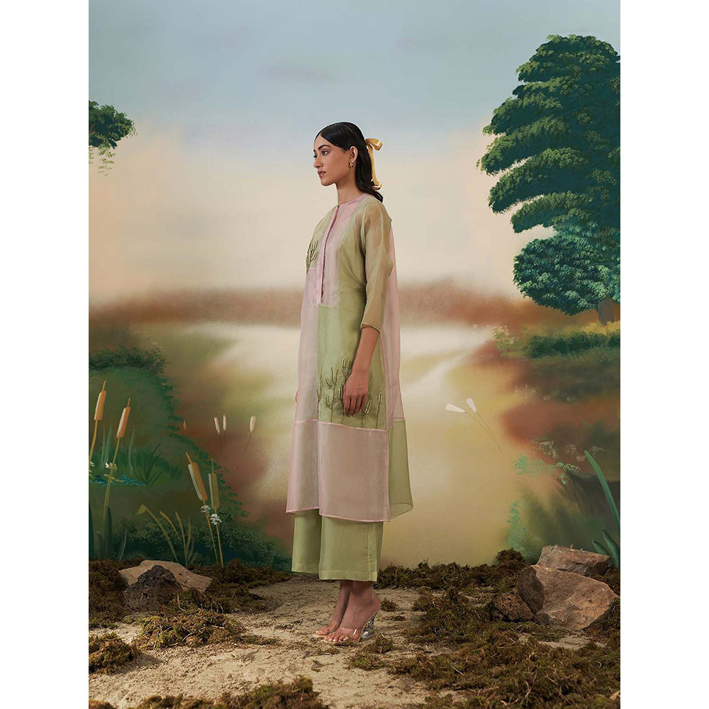 FEBo6 Oak Multi-Color Kurta with Slip & Pant (Set of 3)