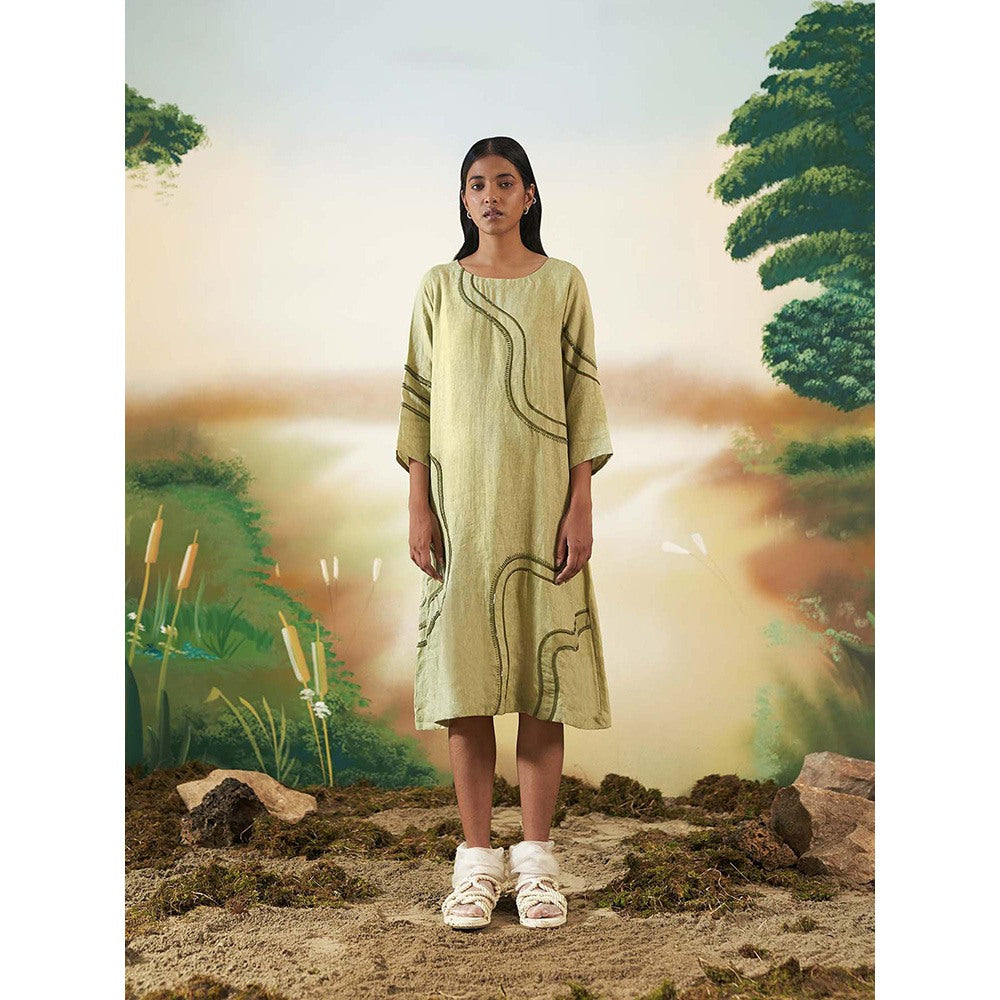 FEBo6 Pinewood Green Midi Dress