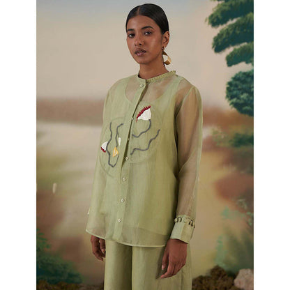 FEBo6 Green Organza Pant