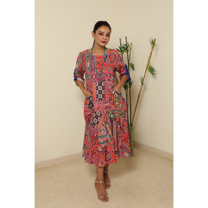 Finethreads by Hina & Nikhat Pink Tourmaline Dress