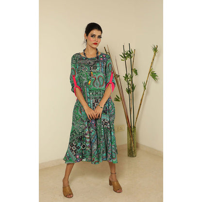 Finethreads by Hina & Nikhat Green Tourmaline Dress