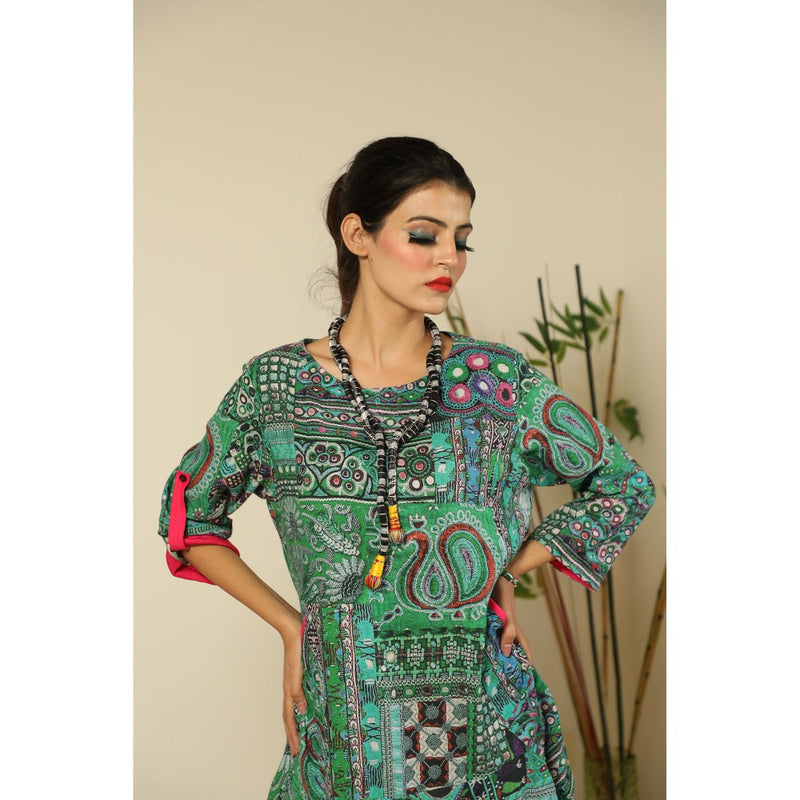 Finethreads by Hina & Nikhat Green Tourmaline Dress